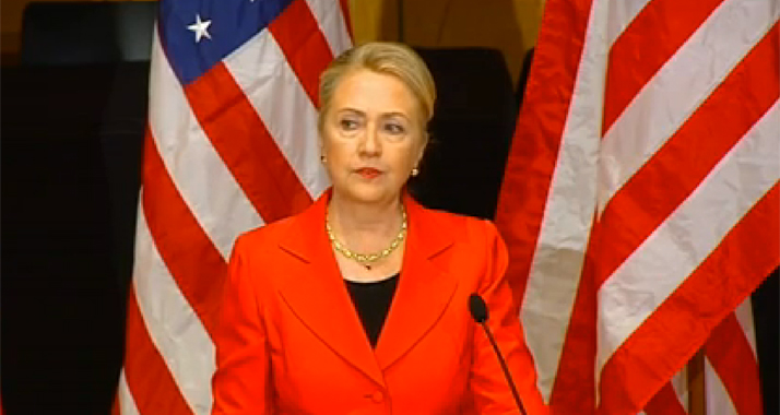 Clinton während ihrer Rede im US Holocaust Memorial Museum