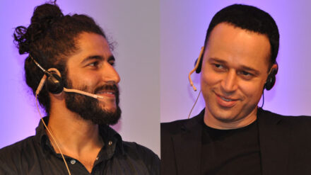 Der Iraner Hamed Eshrat (l.) und der Israeli Ron Leshem trafen sich in Berlin zum Erfahrungsaustausch.