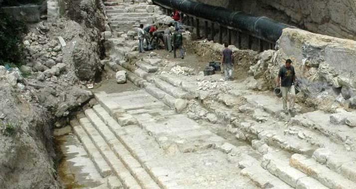 Der neu entdeckte Siloah-Teich in Jerusalem.