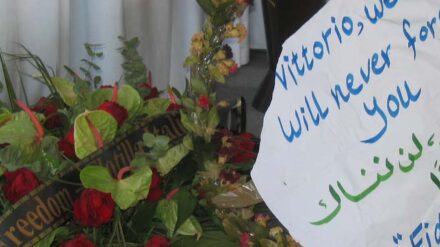Trauer um Vittorio Arrigoni: Der Italiener wurde von islamischen Extremisten in Gaza ermordet.