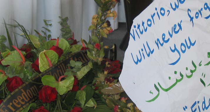 Trauer um Vittorio Arrigoni: Der Italiener wurde von islamischen Extremisten in Gaza ermordet.