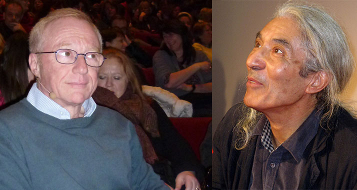 Die Schriftsteller Grossmann (l.) und Sansal wollen internationale Kollegen für ihren Friedensappell gewinnen.