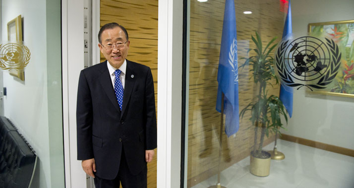 UN-Generalsekretär Ban Ki-Moon kritisiert, dass die Hisbollah eine Drohne nach Israel geschickt hat.