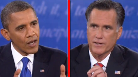 Nach ihrem dritten TV-Duell liegen Präsident Barack Obama (links) und sein Herausforderer Mitt Romney (rechts) in Umfragen gleich auf.
