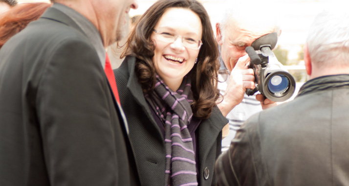 SPD-Generalsekretärin Andrea Nahles befürwortet eine strategische Zusammenarbeit mit der Fatah.