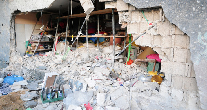 Direkter Treffer: ein israelisches Geschäft in Aschdod nach einem palästinensischen Raketenangriff