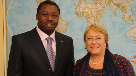 Ein Freund Israels: Togos Präsident Gnassingbe - hier mit Michelle Bachelet, der Direktorin der UN-Frauen-Organisation UN Women. (Archivbild)