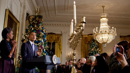 Fröhliche Stimmung: Chanukka bei den Obamas (Archivbild).