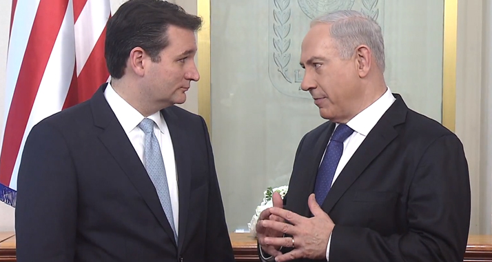 Der designierte US-Senator Ted Cruz (links) hat Premierminister Benjamin Netanjahu (rechts) seine Unterstützung zugesagt.