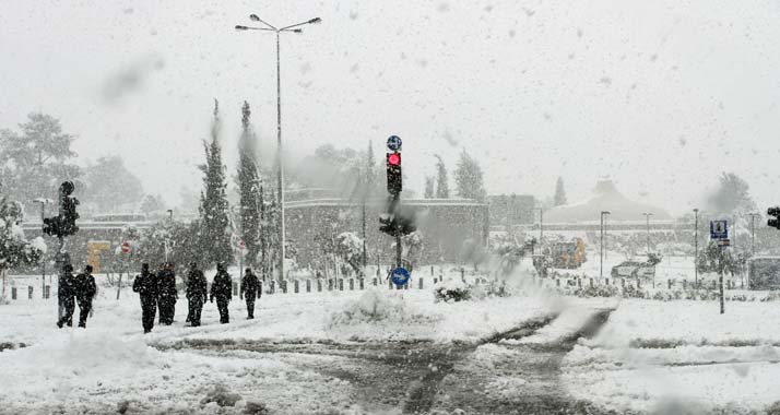 Jerusalem im Schnee.