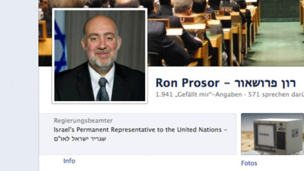 Botschafter Prosor beschwert sich auf Facebook über die Voreingenommenheit der Vereinten Nationen