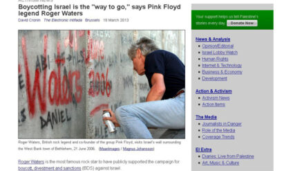 "Pink Floyd"-Gründer Waters will erst in Israel auftreten, wenn die Sperranlage nicht mehr existiert.