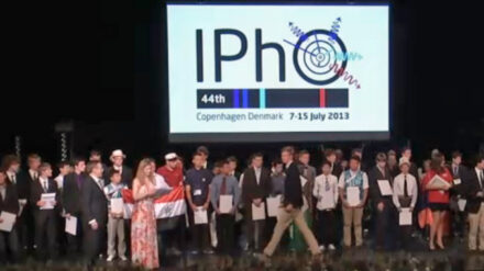 Nachwuchsphysiker bei der Preisverleihung in Kopenhagen.