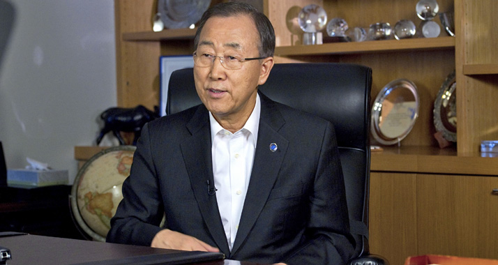 UN-Generalsekretär Ban Ki-Moon sieht in neuen Friedengesprächen eine "frische Gelegenheit für echte Entwicklung".