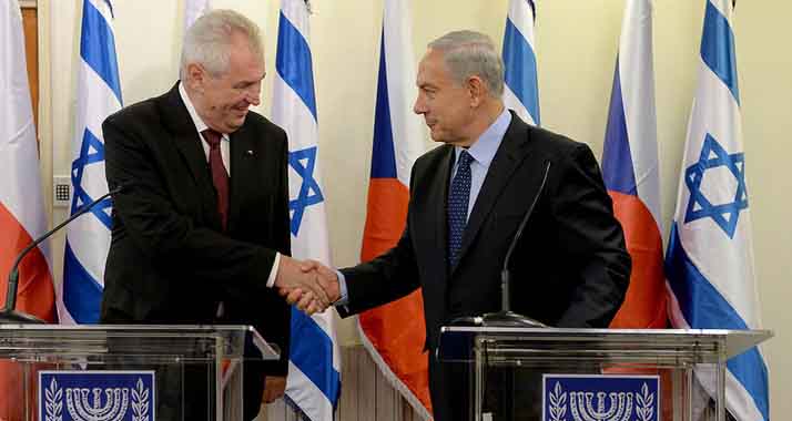 Unter Freunden: Netanjahu (r.) und Zeman am Montag in Jerusalem.