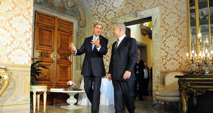 Treffen mit Ambiente: Kerry empfing Netanjahu in Rom.