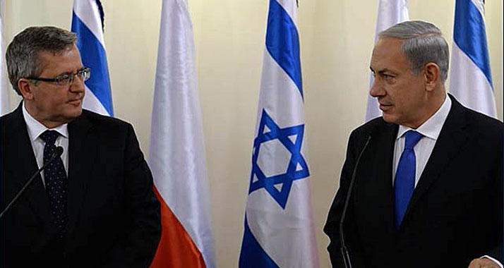Sehen gute bilaterale Beziehungen: Der polnische Präsident Komorowski (l.) und Israels Premier Netanjahu