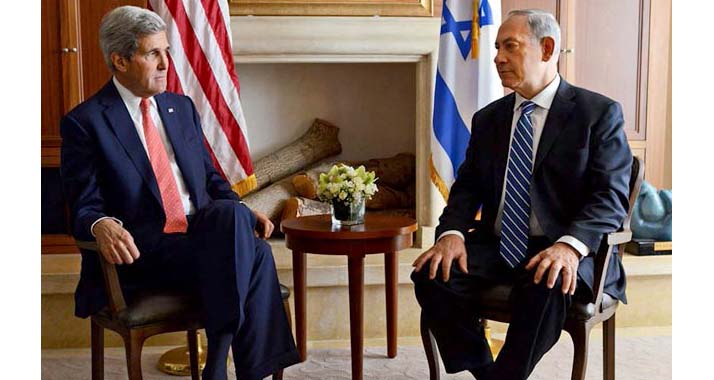 US-Außenminister Kerry (l.) hat sich mit Israels Premier Netanjahu in Jerusalem getroffen.