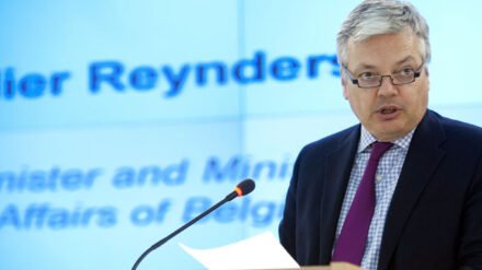 Bestätigte die Aufwertung der palästinensischen Vertretung zur "Mission": der belgische Außenminister Reynders