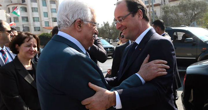 Gegen Siedlungen: der französische Staatspräsident Hollande (r.) mit dem palästinensischen Präsidenten Abbas