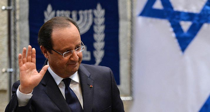 Gruß an die israelischen Abgeordneten: der französische Präsident Hollande am Montagabend in der Knesset.