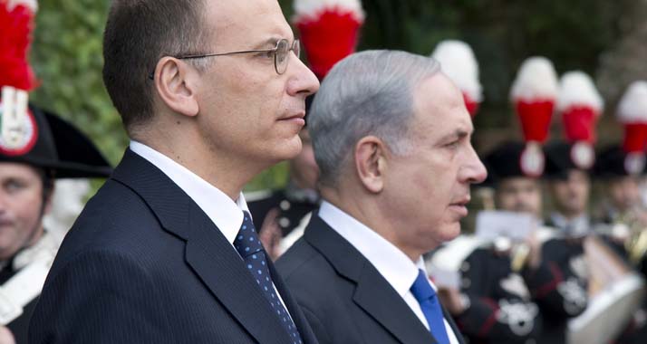 Netanjahu und Letta (vorne) - bei den Gesprächen zwischen den beiden ging es vor allem um das Thema Iran.