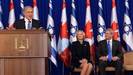 Freunde zu Gast bei Freunden: Netanjahu heißt Harper in Israel willkommen.