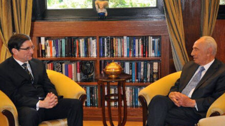 Zur Einweihung der neuen Börse trafen sich auch Peres und US-Börsenchef Greifeld in Tel Aviv.