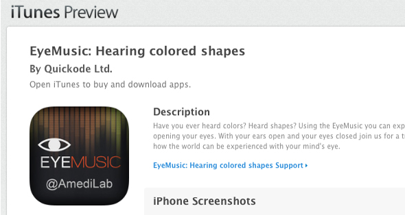 Die App „EyeMusic“ ist auf iTunes erhältlich.