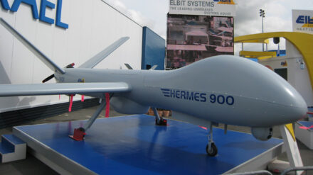 Bald in Diensten der Fußball-WM: Die israelische Drohne Elbit Hermes 900.