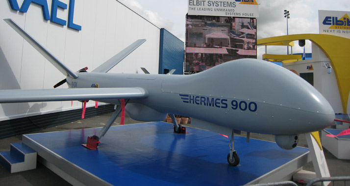 Bald in Diensten der Fußball-WM: Die israelische Drohne Elbit Hermes 900.
