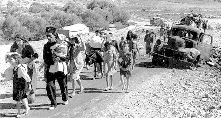 Arabische Flüchtlinge in Galiläa im Herbst 1948