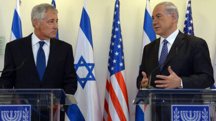 Hagel und Netanjahu demonstrierten vor der Presse Einigkeit in Sachen Iran.
