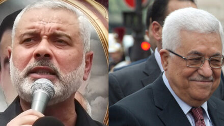 Wollen ihre Parteien versöhnen: Hamas-Führer Hanije (links) und der palästinensische Präsident und Fatah-Mitbegründer Abbas