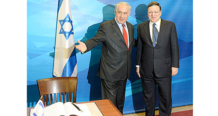 Netanjahu und Barroso (r.) am Sonntag in Jerusalem