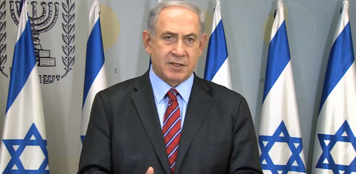 Netanjahu bei der Pressekonferenz nach der Besprechung des Sicherheitskabinetts