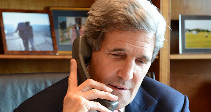 US-Außenminister John Kerry telefonierte mit internationalen Akteuren, die Einfluss auf die Hamas haben.