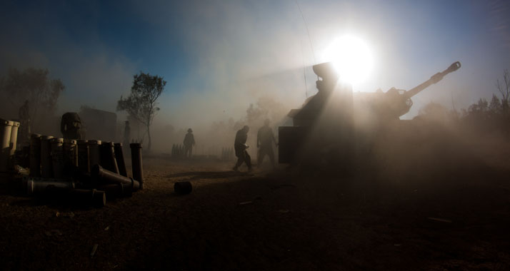 Was sich zwischen Hamas-Kämpfern und israelischen Soldaten abspielt, ist nicht genau zu erkennen.