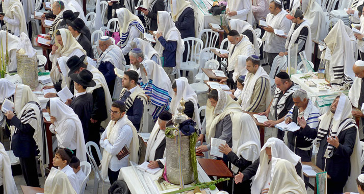 Zu Tausenden kommen Juden an Sukkot zur Klagemauer, um zu beten oder um den priesterlichen Segen zu empfangen.