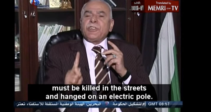 Wer palästinensisches Land an Juden verkauft, muss "in den Straßen ermordet und an einem Strommast aufgehängt werden", meint Abbas-Berater Al-Einein.