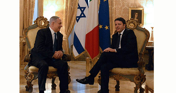 Netanjahu kam mit dem italienischen Premier Renzi am Montag in Rom zusammen. Der israelische Politiker traf auch US-Außenminister Kerry.