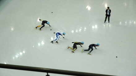 Der Israeli Bykanov (2.v.l.) bei den Olympischen Spielen in Sotschi