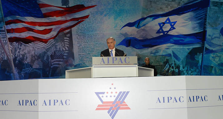 Aufwärmprogramm bei der AIPAC: Netanjahu redet sich für seinen Auftritt im Kongress warm.