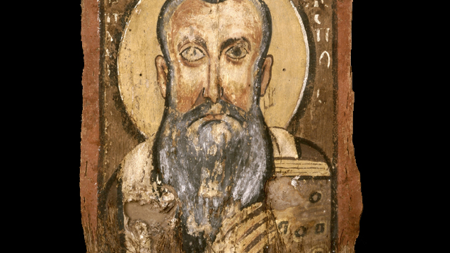 „Apa Abraham“: Das Tafelbild des Bischofs Abraham von Hermonthis aus dem späten 6. Jahrhundert stammt aus einem ägyptischen Kloster nahe Luxor.