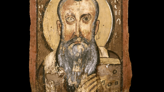 „Apa Abraham“: Das Tafelbild des Bischofs Abraham von Hermonthis aus dem späten 6. Jahrhundert stammt aus einem ägyptischen Kloster nahe Luxor.