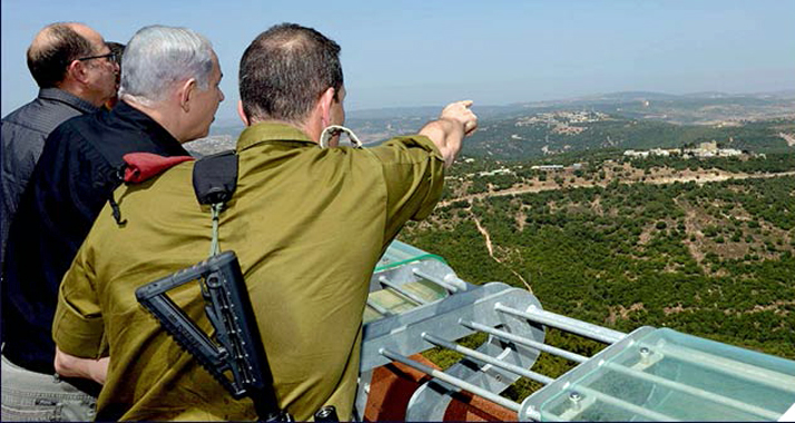 Premierminister Netanjahu und Verteidigungsminister Ja'alon überzeugen sich an der Nordgrenze von der Einsatzbereitschaft der Armee.