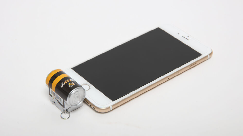 Die "mobeego" Batterie hat eine Kapazität von 600mA bei 5V