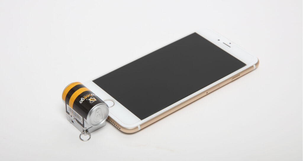 Die "mobeego" Batterie hat eine Kapazität von 600mA bei 5V