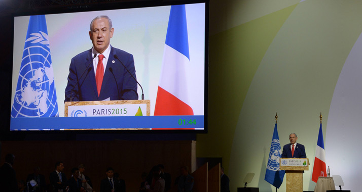 Mit der Redezeit im Blick: Netanjahu stellt israelische Umweltlösungen vor