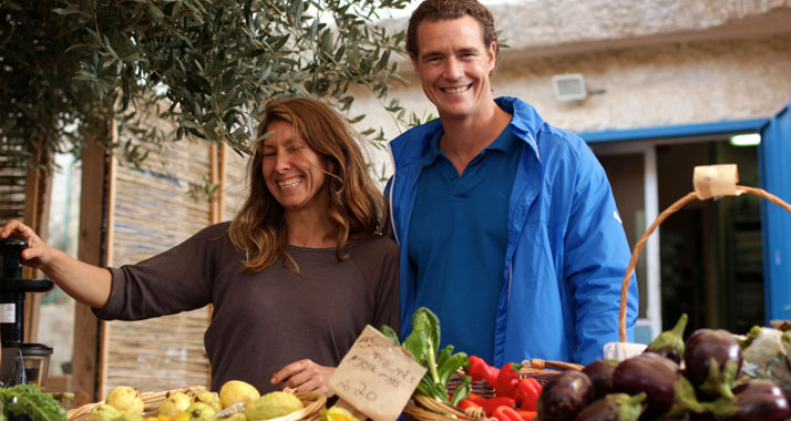 Tom Franz beim jüdischen SlowFood-Markt im arabischen Abu Gosch